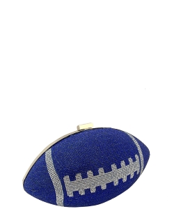Full Rhinestone Pave Football Clutch 6649 BLUE